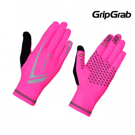 GripGrab Running Expert Vinter Handske, Pink Hi-vis