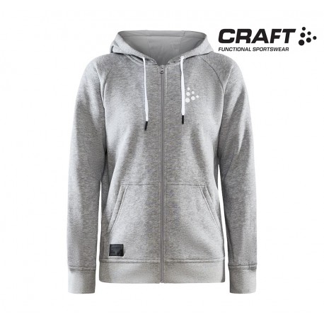 Craft Core Zip Hood Woman, grey melange