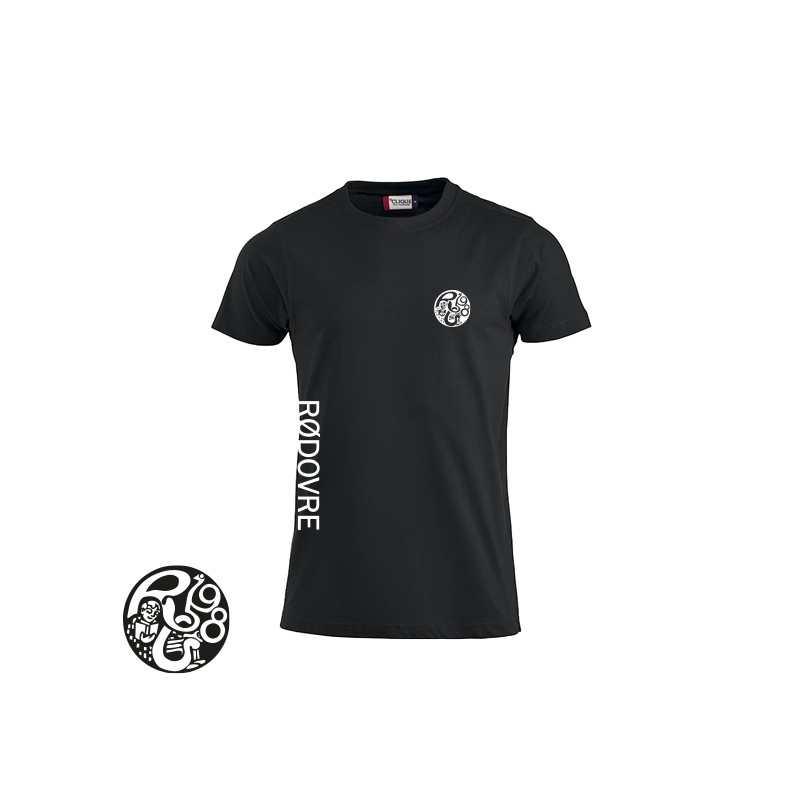 Clique T-shirt, Men - Sort m. hvidt tryk - Rødovre Gymnasium