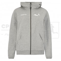 Craft Community 2.0 Logo FZ Hoodie Women- Grey Melange - Københavns Fridykkerklub