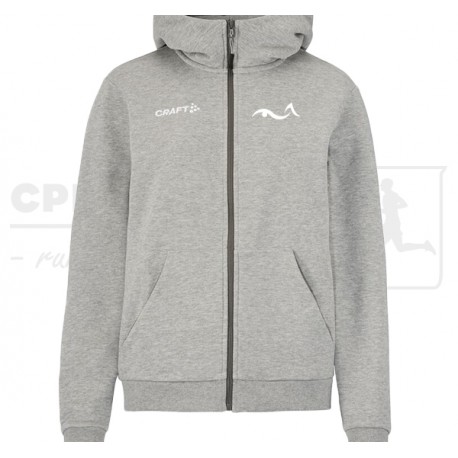 Craft Community 2.0 Logo FZ Hoodie Women- Grey Melange - Københavns Fridykkerklub