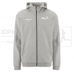 Craft Community 2.0 Logo FZ Hoodie Men - Grey Melange - Københavns Fridykkerklub