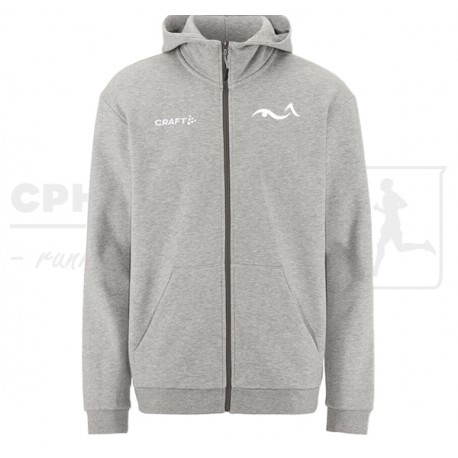 Craft Community 2.0 Logo FZ Hoodie Men - Grey Melange - Københavns Fridykkerklub