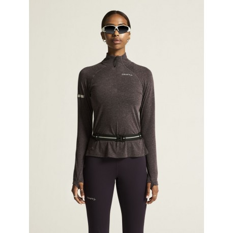 Craft ADV Subz LS Wool Tee 3 Woman, rose brown melange